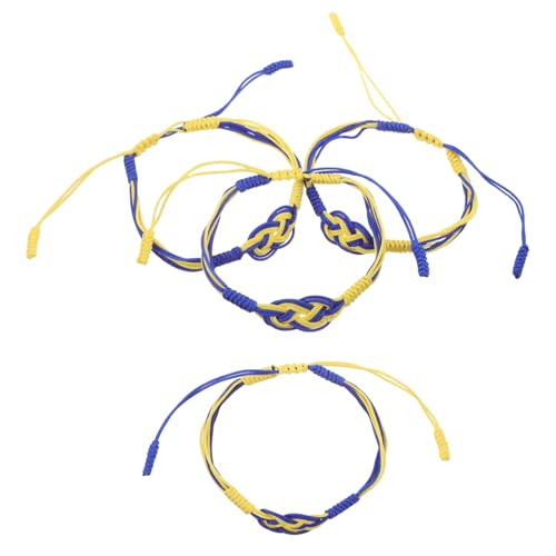 Holibanna 4 Stück Teiliges Geflochtenes Ukrainisches Armband set Handgefertigte Ethnische Seilarmbänder mit Symbolischen Knoten Verstellbar für Damen und Herren Farbenfrohes Schmuckstück von Holibanna