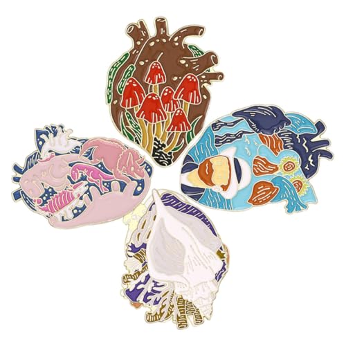 Holibanna 4 Stück Teiliges Herz Broschenset Emaille Kreative Anstecknadel für Kleidung Taschen und Jacken Dekorative Pins für Erwachsene Geschenkidee für Freunde und Familie von Holibanna