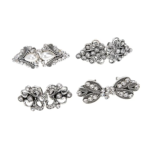 Holibanna 4 Stück Teiliges Vintage Cardigan Clip mit Kristallblumen Eleganter Broschenclip für Damen Vielseitiger Schal und Pulloverhalter Dekorativer Retro Umhangverschluss für von Holibanna
