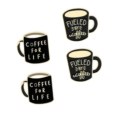 Holibanna 4 Stück Unisex Brustnadel aus Langlebiger Legierung Kreative Kaffeetassen broschen Modische Anstecknadeln für Kleidung Schals und Hüte zur Stilvollen Dekoration von Holibanna