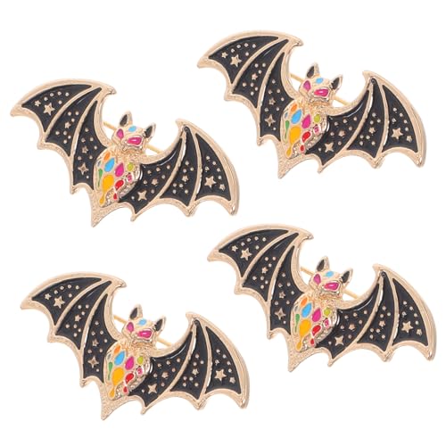 Holibanna 4 Stück Vintage Fledermaus Broschen aus Stabilem Legierungs-material Vielseitig als Schalbrosche Schuhclip Retro Gothic Accessoire für Damen und Herren von Holibanna