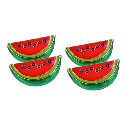 Holibanna 4 Stück Wassermelonenbrosche abstecknadeln pines Kreative Brosche Schal trendige Kleider Kragenclip Hemdklammern Obst Pullover Revers-Clip Stift Fräulein Lavalier rot von Holibanna