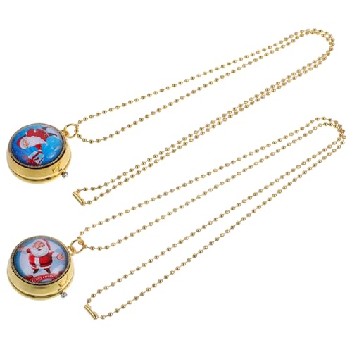 Holibanna 4 Stück taschenuhr Glockenarmreif aus Sterlingsilber Postkarten für Kinder Bewegung Geschenk für Frauen ungelochte Ohrringe Clamshell-Uhr Kettenuhren drehbar Gyro-Uhr Muschelschale von Holibanna