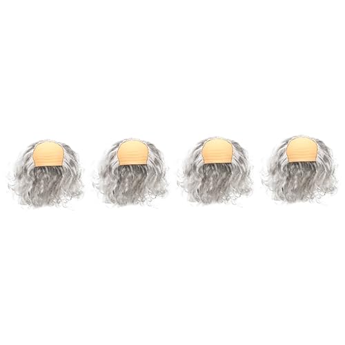 Holibanna 4 Stück Perücke Accessoires Für Lockiges Haar Kopfbedeckung Für Männer Halloween-kostüm Für Erwachsene Herrenkostüme Abschlussball Requisiten Weiß Locken Mann Tierhaare von Holibanna