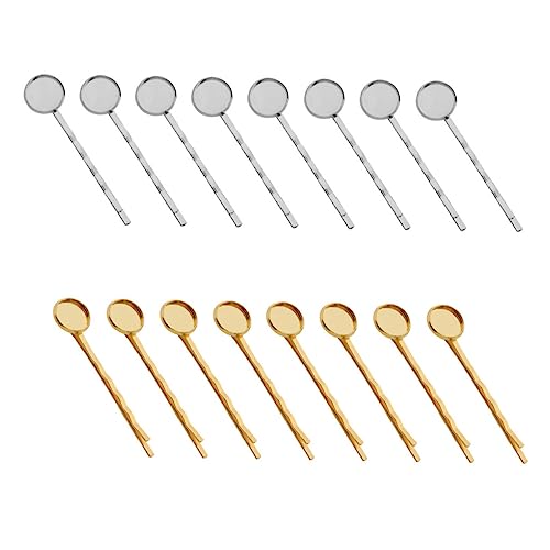 Holibanna 40stücke Diy Haarspangen Mit Runder Grundplatte Elegante Haarschmuck Für Damen Bobby Pins Zubehör Für Fassung Zufällige Farbe von Holibanna