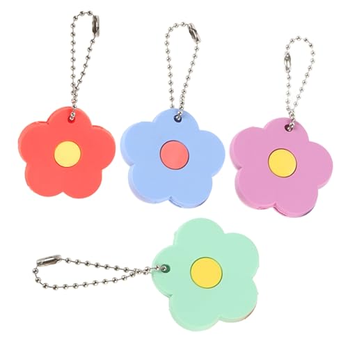 Holibanna 4stücke Blumige Schlüsselabdeckungen Kreative PVC-schlüsselhüllen Für Hausschlüssel Praktische Identifikationskappen Grün Blau Und Orange Für Einfache von Holibanna