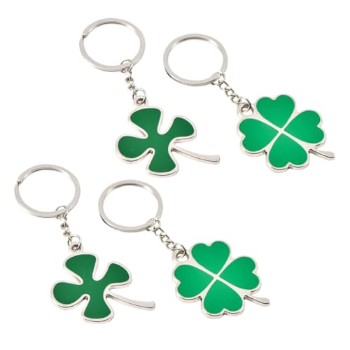 Holibanna 4Pcs Vier Blattschlüsselketten Shamrock Keychain Lanyard Runde Flachschlüsselhalter Tiger Keychain Perlen Wohnwagen Ring Abnehmbar Abzeichen Rollen Retractable Car Pull Keychain von Holibanna