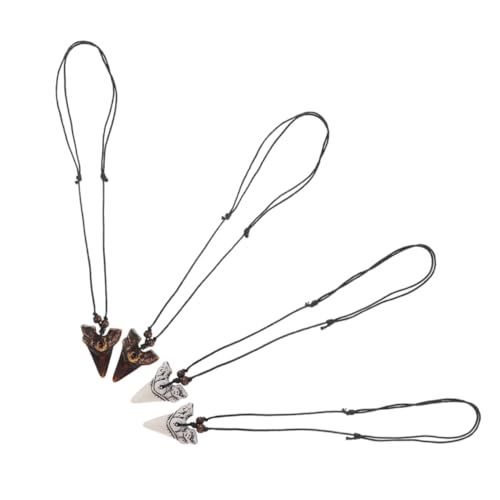 Holibanna 4Stücke Haifischzahn Halskette für Surfer Einzigartiger Schmuck für Männer und Frauen Trendkette für Strandliebhaber und Ozeanbegeisterte von Holibanna