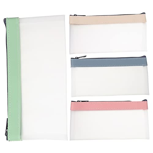 Holibanna 4Stücke Schöner Stiftbeutel Waschbare Bleistiftbeutel für Studenten Kreativer Stiftspeicher Transparente TPU Hülle Aufbewahrung für Schreibwaren und Kosmetik von Holibanna