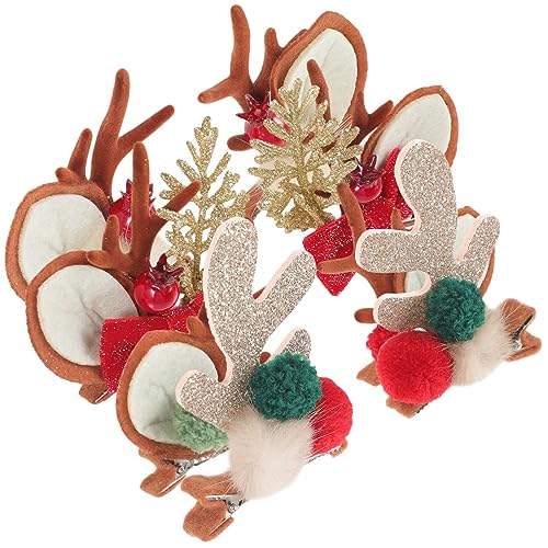 Holibanna 4paare Weihnachtliche Haarspangen Rentiergeweih Haarklammern Für Damen Niedliche Antler Clips Für Festlichkeiten Und Weihnachtsfeiern Praktische Haaraccessoires Für von Holibanna