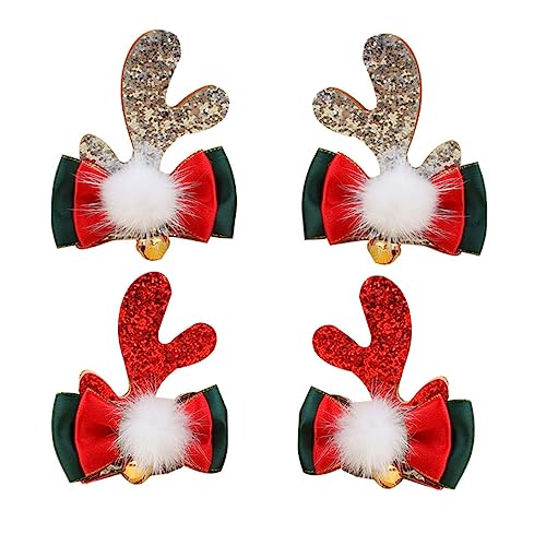 Holibanna 4stücke Weihnachten Haarclips Geweih Haarspangen Mit Schleife Für Mädchen Party Und Fest Anlässe von Holibanna