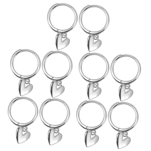 Holibanna 5 Paare Sterling Silber Herz Ohrringe Frauen Herz Ohrentropfen Herzohrringe Mini-kronleuchter Damen Ohrringe Ohrstecker Für Ohrstecker Mini-liebe Fräulein Anhänger Silber- Schmuck von Holibanna