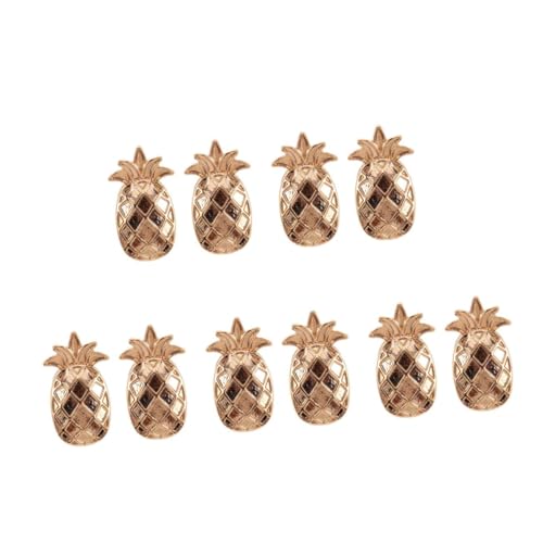Holibanna 5 Sätze Ananas-brosche Hutbrosche Kettenbrosche Kandiert Plüsch Ananas-autozubehör Ring Obst-anstecknadeln Gewandkragennadel Ananasstift Aufhänger Zinklegierung Golden 2 Stück * 5 von Holibanna