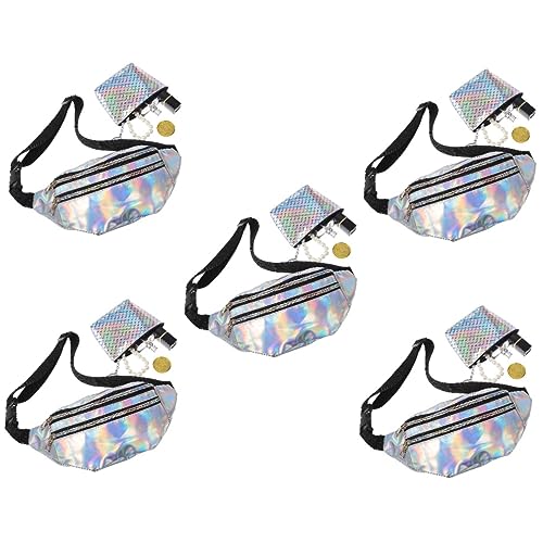 Holibanna 5sätze Teiliges Damen Waist Bag Verstellbarer Gürtel wasserdichte Umhängetasche Für Outdoor-Sport Und Festivals Glänzendem Geldbeutel von Holibanna