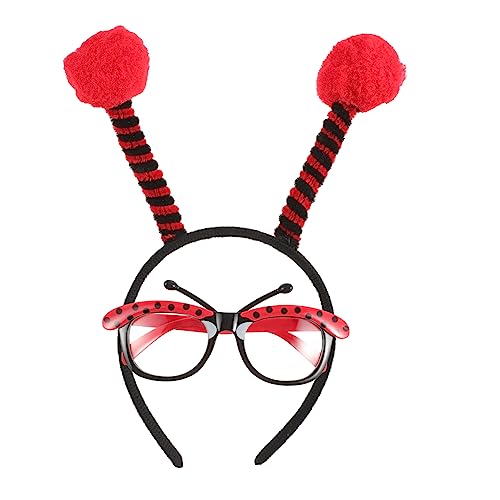 Holibanna 5 Sätze Marienkäfer-Kostüm Damensonnenbrille Biene Haarspangen Make-up-Stirnband Tiara Marienkäfer-Ohr-Haarreifen Flauschige Marienkäfer-Kopfbedeckung Cosplay schmücken Spielzeug von Holibanna