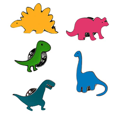 Holibanna 5 Stück Dinosaur Pins Teiliges Emaille Broschen für Frauen Accessoires für Kleidung Rucksäcke und Taschen Langlebige Metall Dinosaurier Anstecknadeln von Holibanna