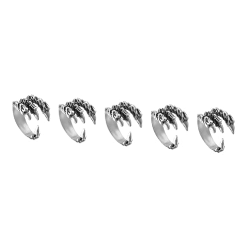 Holibanna 5 Stück Drachenring Gold Klaue Finger Modische Ringe Personalisierter Trendy Custom Knuckle Schmuck Anzüge Öffnungsring Metallring Legierung Silber von Holibanna