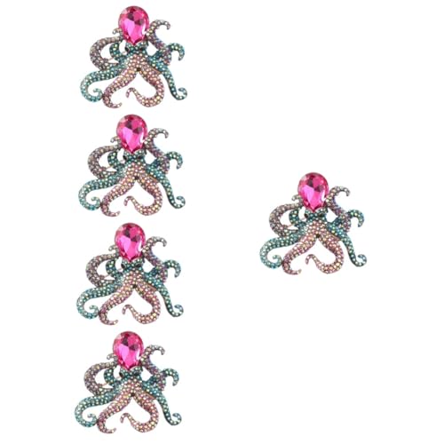 Holibanna 5St Lustige Oktopus-Brosche graceling dirndl elegant garnische trendy Hutnadeln Strassstifte Broschennadel Brosche Clips Schal Zubehör Partei-Emblem Mädchen von Holibanna