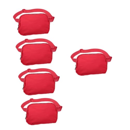 Holibanna 5 Stück Packung Mini-Gürteltasche Gürteltaschen für Männer Hüfttasche für die Reise Hüfttasche für Damen Herren Gürteltasche kleine Bauchtasche Yoga Brusttasche Fitness Nylon rot von Holibanna