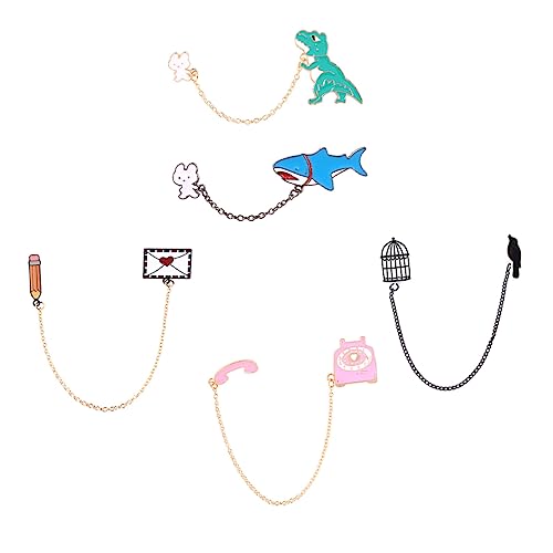 Holibanna 5 Stück Teiliges Cartoon Legierungs Brosche Dangle Chain für Hüte Rucksäcke Kleidung Langlebig Leicht Diy Dekorationen Vielseitige Nutzung von Holibanna