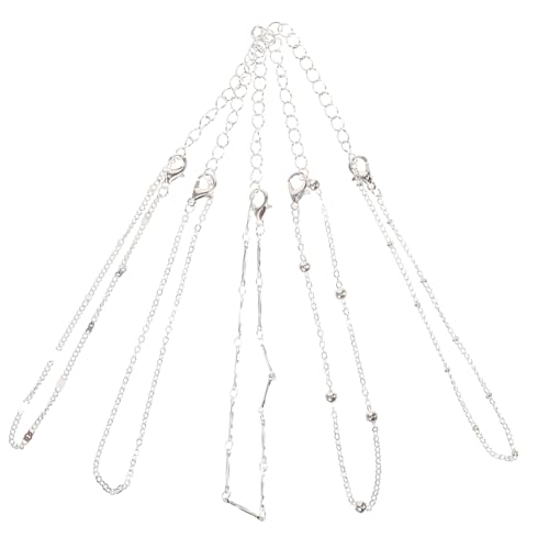 Holibanna 5 Stück Teiliges Fußkettchen Set Damen Perlen Fußkettchen Silberfarben Mehrlagig Stapelbar Eleganter Knöchelschmuck Für Alltag Strand Party von Holibanna