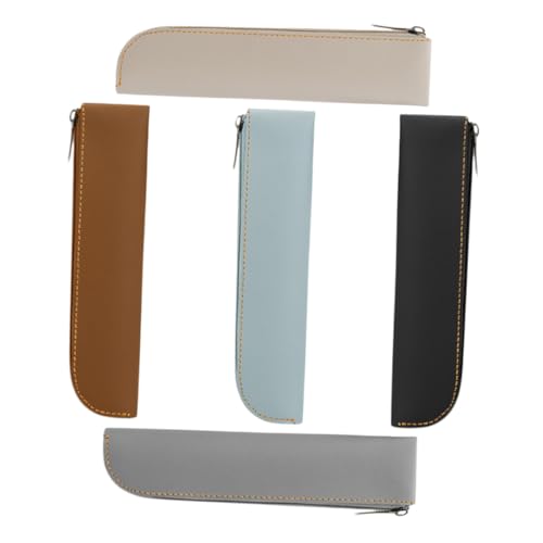 Holibanna 5stücke Stiftemäppchen Aus Pu-Leder Mit Großem Fassungsvermögen Reißverschluss-Organizer Für Schreibwaren Geeignet Für Schule Und Büro Minimalistisches Design von Holibanna
