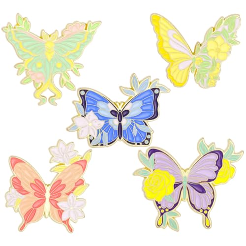 Holibanna 5 Stücke Schmetterlingsbroschen Anstecknadel für Rucksäcke Jacken Taschen Handgefertigte Dekorative Brosche Kreative Accessoire für Damen von Holibanna