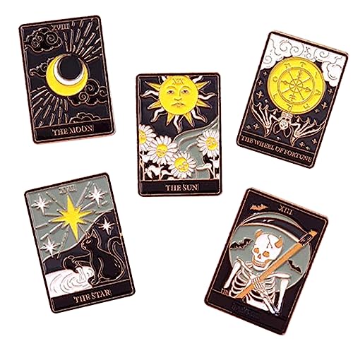 Holibanna 5 Stück Teiliges Tarot Karten Broschen Anstecknadeln Unisex Schmuckaccessoires Klassisches Design Für Kleidung Taschen Und Geschenke von Holibanna