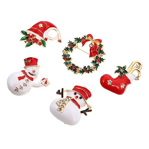 Holibanna 5 Stück Teiliges Weihnachts Broschen Langlebige Festliche Kleidungsschmuck Bunte Anstecknadeln Dekorative Accessoires für Weihnachtsfeier Stilvolle Kleidung Zufällige Farbe von Holibanna