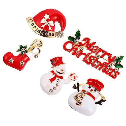 Holibanna 5 Stück Teiliges Weihnachtsbroschen Niedliche Anstecker für Kleidung Dekoration Langlebige Materialien für an Familie und Freunde von Holibanna