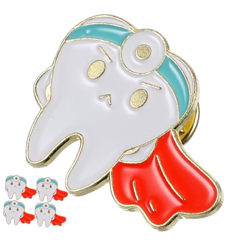 Holibanna 5 Stück Zahn Broschen Emaille Pins Cartoon Metall Anstecker für Kleidung Rucksack Schal Süße Zahnarzt Broschen als Accessoires für Damen und Herren von Holibanna
