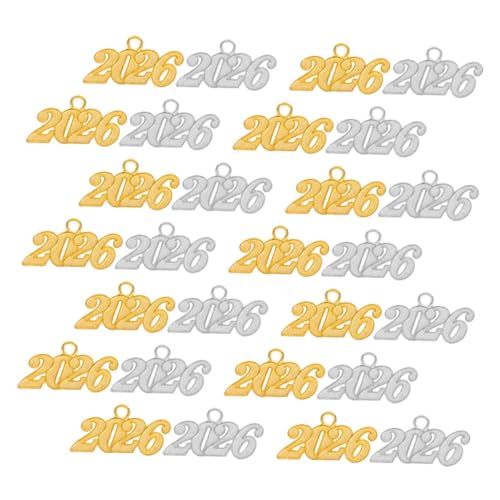 Holibanna 50 Stück Teiliges Abschlussjahr Charms mit Quasten Gold und Silberfarbene Anhänger für DIY Schmuck Armbänder Halsketten und Ohrringe zur Abschlussfeiergestaltung von Holibanna