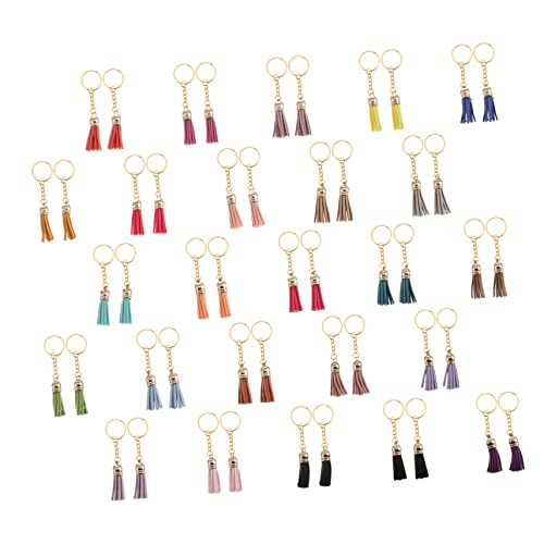 Holibanna 50 Stück Teiliges Quasten Schlüsselanhänger Set Weichem Leder Langlebige DIY Anhänger für Taschen Rucksäcke Schlüsselbund und Auto Dekoration Vielseitig Einsetzbar und Angenehm zu von Holibanna
