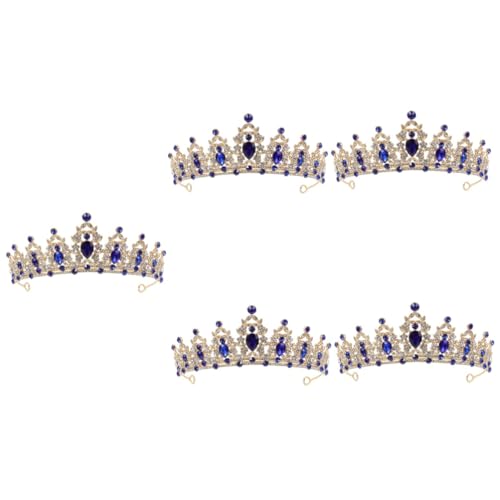 Holibanna 5st Krone Kristalldekorationen Hochzeitshaar Goldene Haaraccessoires Haarschmuck Für Frauen Haarschmuck Aus Strass Rote Edelsteine Tiara Fräulein Kleidung Barock- Zink Legierung von Holibanna