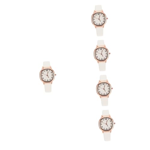 Holibanna 5St Quarz Damenuhren Uhr für männer Digitaluhren für Damen Herrenuhren Armbanduhr Vintage-Uhr Uhr mit PU-Gürtel Damenuhr im Retro-Stil Anzahl Anschauen schmücken Frau Glas Weiß von Holibanna