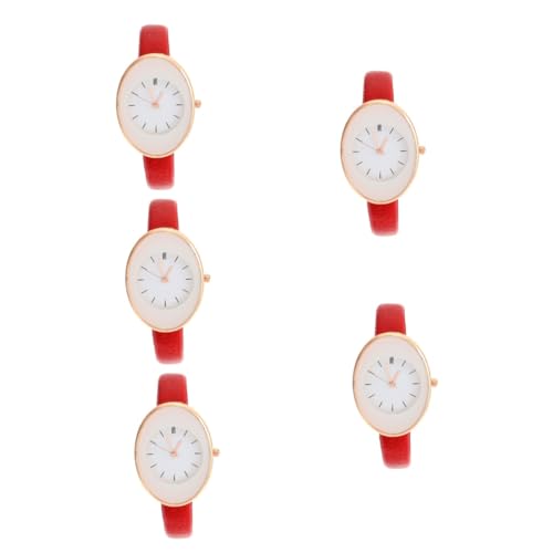 Holibanna 5stücke Moderne Damen Armbanduhr Mit Lederarmband Leichte Atmungsaktive Quarzuhr Für Schule Party Und Alltag Stilvolles Design Für Modebewusste Frauen von Holibanna