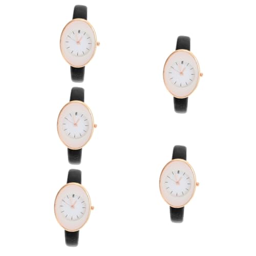 Holibanna 5st Quarzuhr Für Damen Mädchenuhren Stilvolle Uhr Dekorative Uhr Teenager-mädchen-Uhr Kleid Frauen Quarzuhr Handgelenk Sehen Fräulein Armbandmaterial: Kunstleder Damenuhr Sport von Holibanna