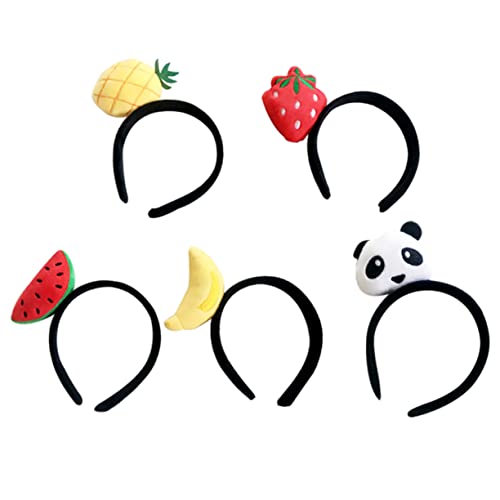 Holibanna 5st Haarband Für Mädchen Cosplay-stirnband Panda-stirnbänder Schildkröte Schlüsselanhänger Kopfbedeckung Kinderparty Begünstigt Geschenke Lustig Haarschmuck Ananas von Holibanna