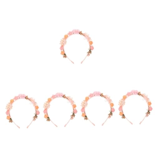 Holibanna 5St Stirnband hair clip flower haarblume Haargummi Stirnbänder Blumenstirnband floraler Kopfschmuck Wenig frisch Kopfbedeckung Schal künstliche Braut Haarschmuck von Holibanna