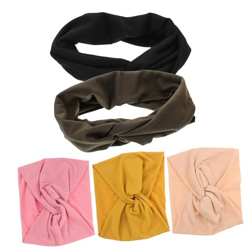Holibanna 5stücke Stirnband Sport Elastisch Für Damen Herren Fitness Outdoor Workout Haarband Schweißband Einfarbig Styling Kopfbedeckung von Holibanna