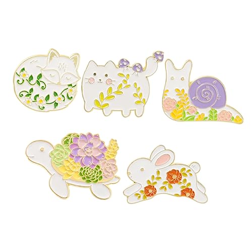 Holibanna 5stücke Brosche Aus Legierung Cartoon Brosche Emaille Anstecknadel Kleidungsdekor Anstecknadel Tierdesign Ornamente Rucksäcke von Holibanna