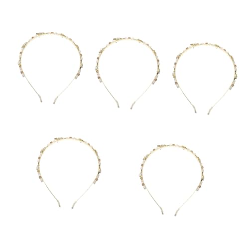 Holibanna 5St Haarband für Damen haarband damen elegant turban Haarschmuck für die Hochzeit Hochzeitsdekoration Stirnband Hochzeit Braut Haarspange Süss Perle Ausgabekarte schmücken Fräulein von Holibanna