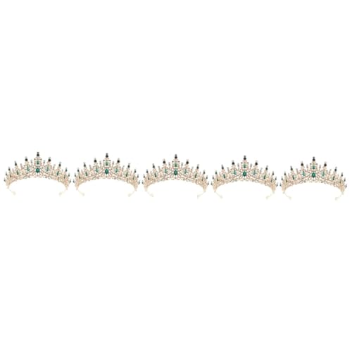 Holibanna 5St Krone E-Mädchen-Kleidung Haarschmuck für Damen Tiara Kleider Diademe für Frauen Hochzeitsdiademe für die Braut Hochzeitskleid Kopfbedeckung Stirnband Bankett Zink legierung von Holibanna