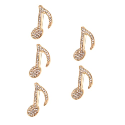 Holibanna 5st Musiknotenbrosche Anzugbrosche Knopfnadeln Brosche Mit Musikmotiv Süße Emaille-pins Hüte-anstecknadel Musikstift Schmuck Für Frauen Musiknote Musiknadeln Strasssteine Weiß von Holibanna