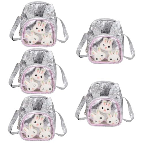 Holibanna 5St Schultertaschen Kleine Mädchen-Geldbörse für Kinder von 6–8 Jahren Kleinkind-Geldbörse Mädchenhandtasche Mini schultüte Tasche im Cartoon-Kaninchen-Design Kindertasche von Holibanna