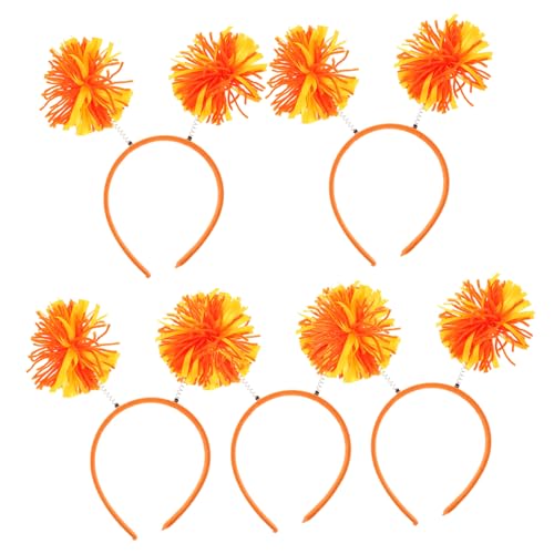 Holibanna 5st Stirnband Aus Garnknäuel Bommel-stirnband Farbige Frühlingsstirnbänder Lametta-stirnband Pom Pom Haarschmuck Pom-pom-haarband -haarbänder Plastik Metallische Linie Halloween von Holibanna