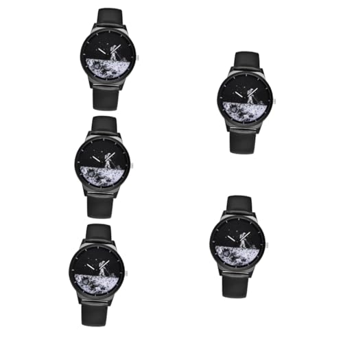 Holibanna 5stücke Damen Armbanduhr Astronauten-Design Hochwertiges Lederarmband Stylisch Und Vielseitig Für Frauen Und Mädchen Als Für Besondere Anlässe von Holibanna