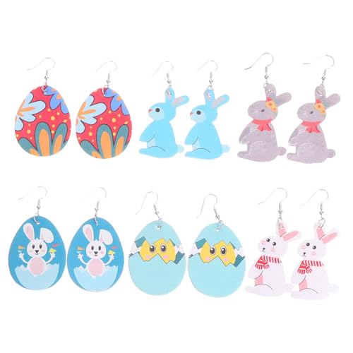 Holibanna 6paare Ostern Modische Schöne Ohrringe Festliche Schmuckstücke Für Frauen Hochwertige Langlebige Materialien Für An Freundinnen Und Familie von Holibanna
