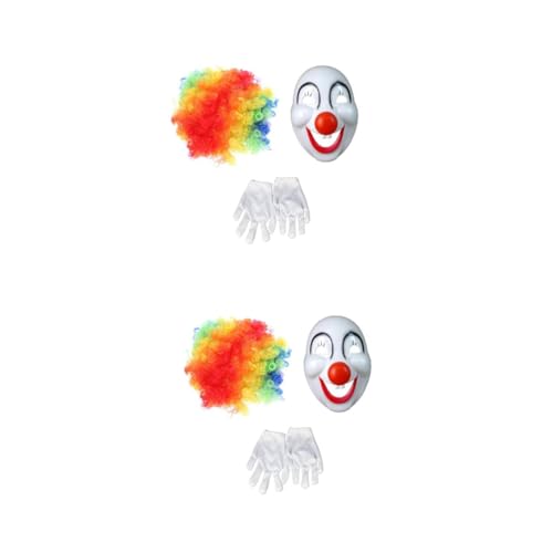Holibanna 6 Stk Clown Perücke Clown-anzug Vokuhila Perücke Kostüme - Und Maske Masken Regenbogen- Karnevalspartykostüm hut Zirkus Kostüm nständer von Holibanna