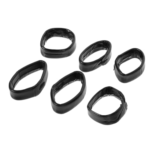 Holibanna 6 Stück Armband Uhrbandschlaufe Smartwatch-Band Schleifen Gürtelschlaufe beobachten Damen Ersatz Uhrbandverschluss Sehen Sie Sich Bandringe an Echtes Leder Black von Holibanna